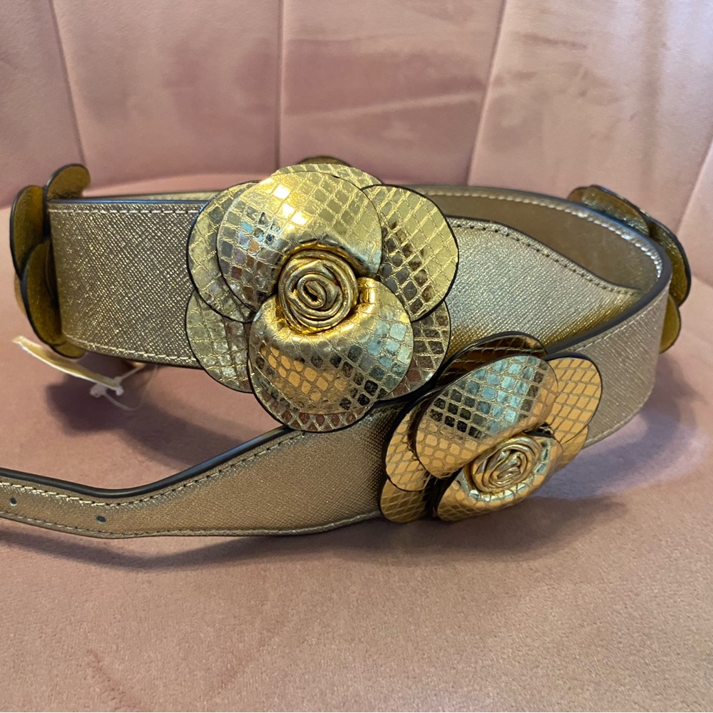 Two Michael Kors Purse Straps:  1 gold and 1 black